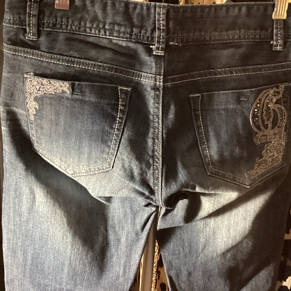 G by Guess Women's Straight Leg Jeans - Dark Blue Stretch Sz 28
